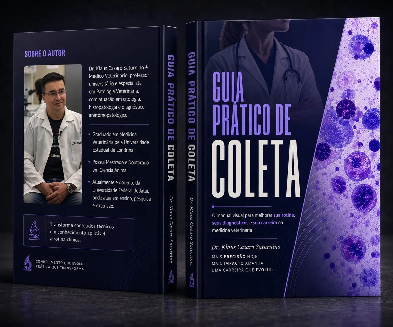 Capa 3D do Guia Prático de Coleta Citológica na Prática - Dr. Klaus Casaro Saturnino
